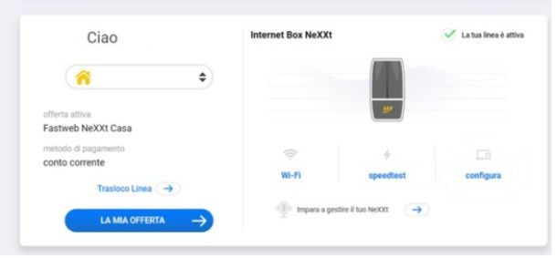 Fastweb NeXXt gestione router