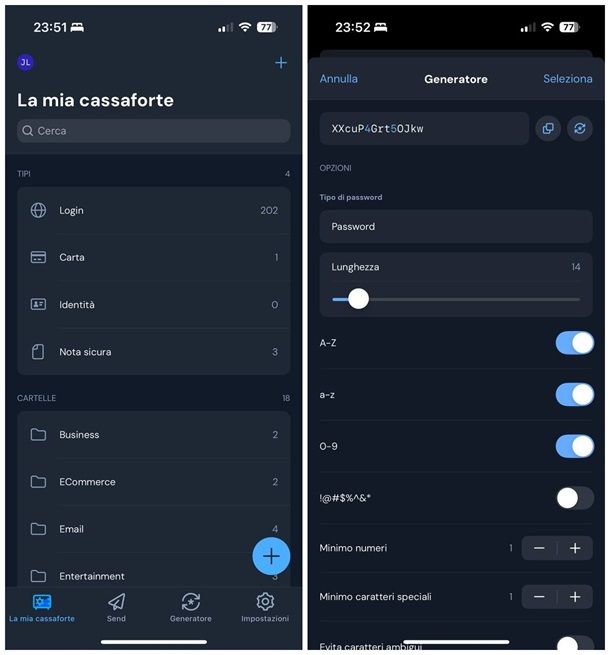 App per conservare password
