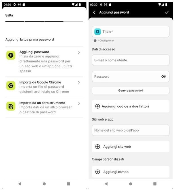 App per conservare password