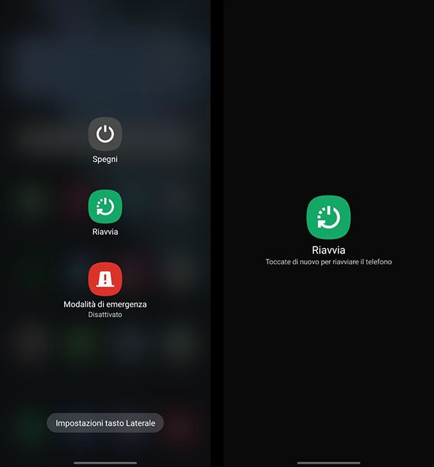 Come riavviare il telefono con i tasti