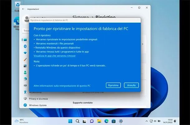 Resettare senza perdere dati