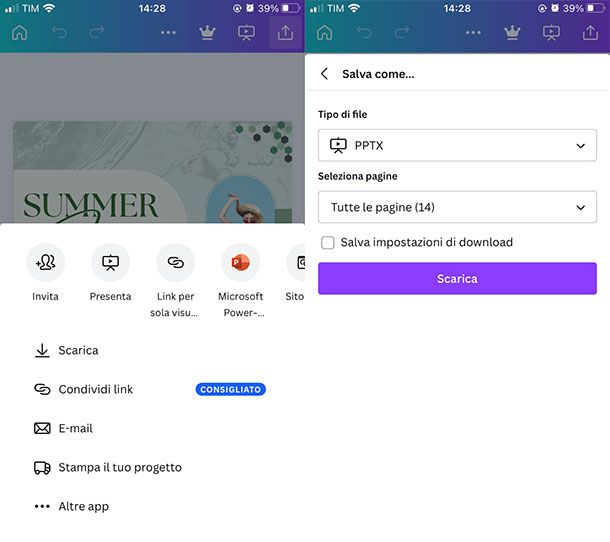 Come salvare PowerPoint su Canva da app