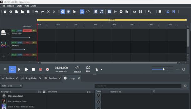 interfaccia Magix Music Maker