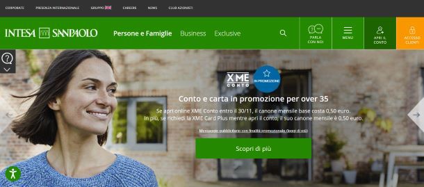 home page Intesa San Paolo