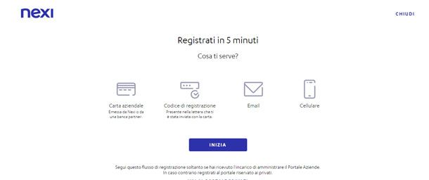 registrazione aziendale Nexi