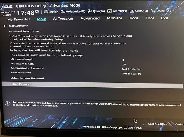 Come mettere la password al PC ASUS