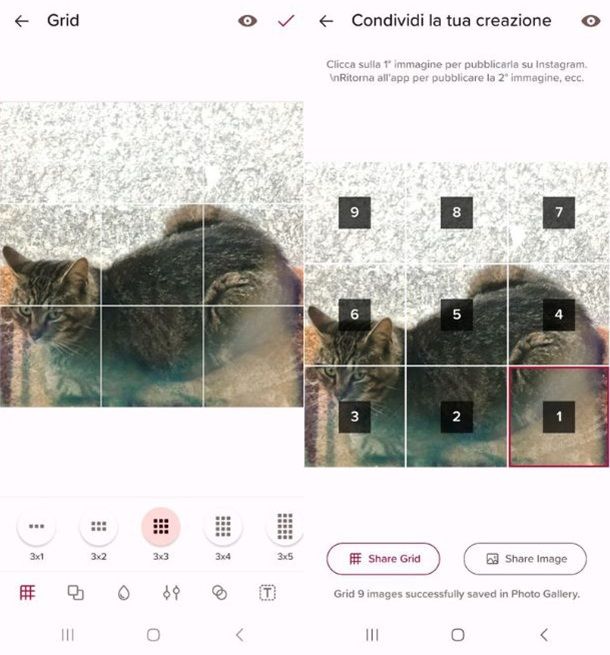 Grid Post app per dividere foto in due