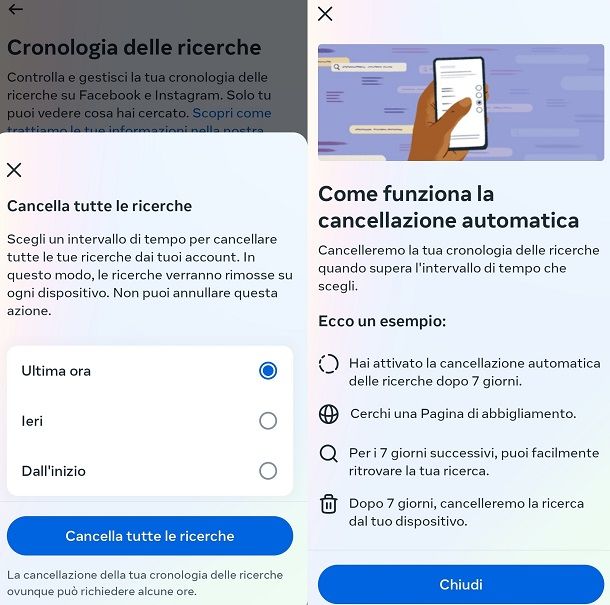 Come cancellare la cronologia di Instagram in automatico