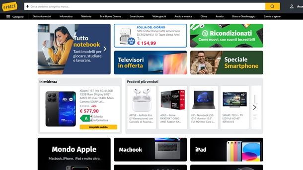 ePrice altri siti di elettronica