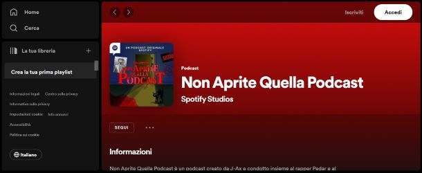 Podcast Spotify Non aprite quella podcast