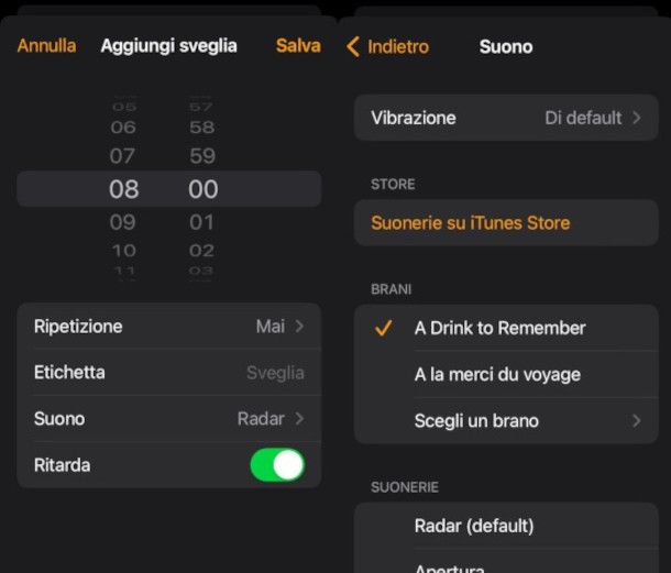 impostare una canzone come sveglia su iPhone