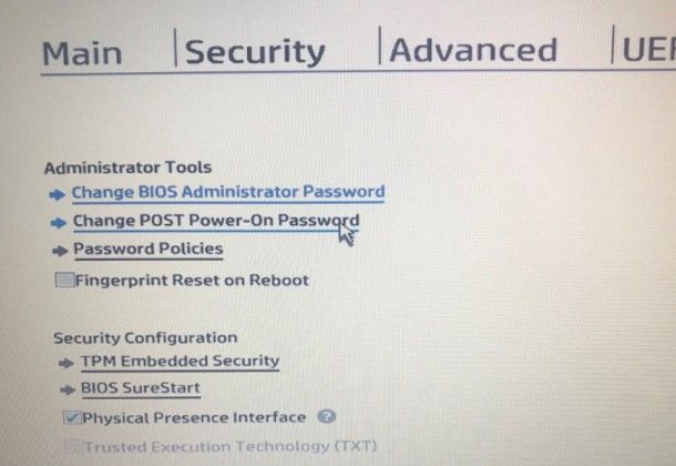 Come mettere la password al PC HP