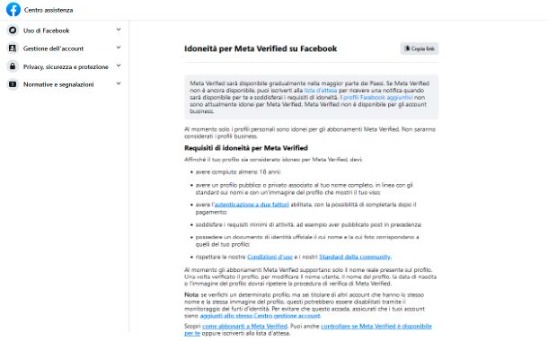 Come avere l'account verificato con Meta Verified