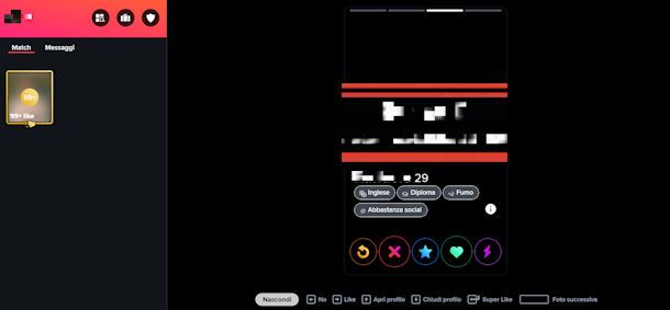 Come funziona Tinder da Web