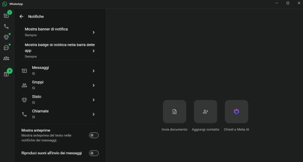 Come togliere anteprima messaggi WhatsApp da computer