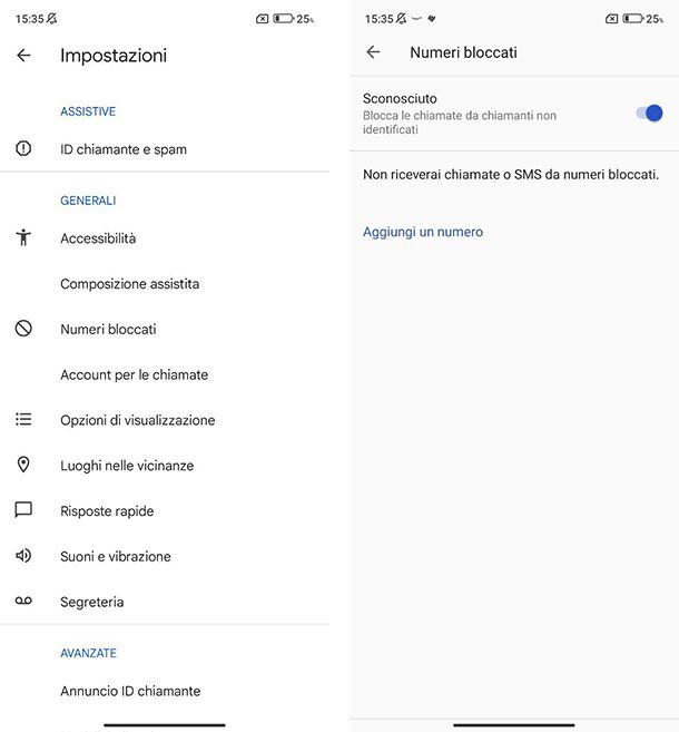Come bloccare le chiamate sconosciute