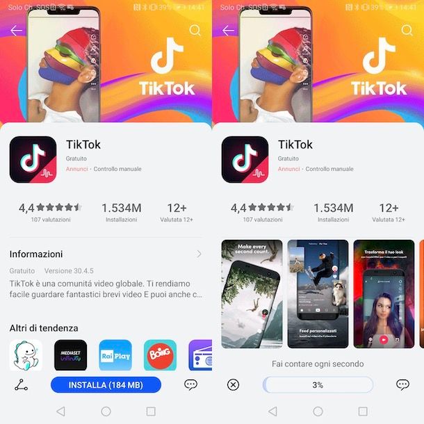TikTok senza Play Store