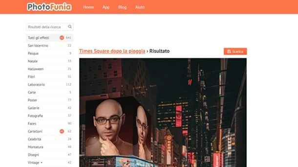 PhotoFunia fotomontaggi gratis