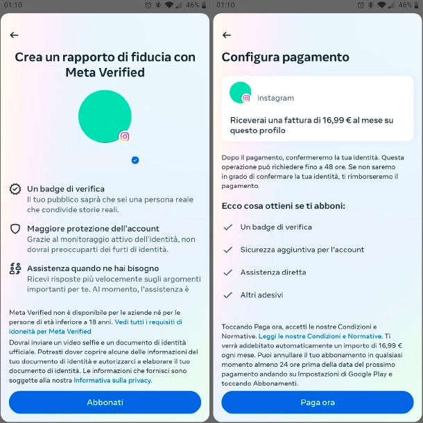 Come avere l'account verificato con Meta Verified