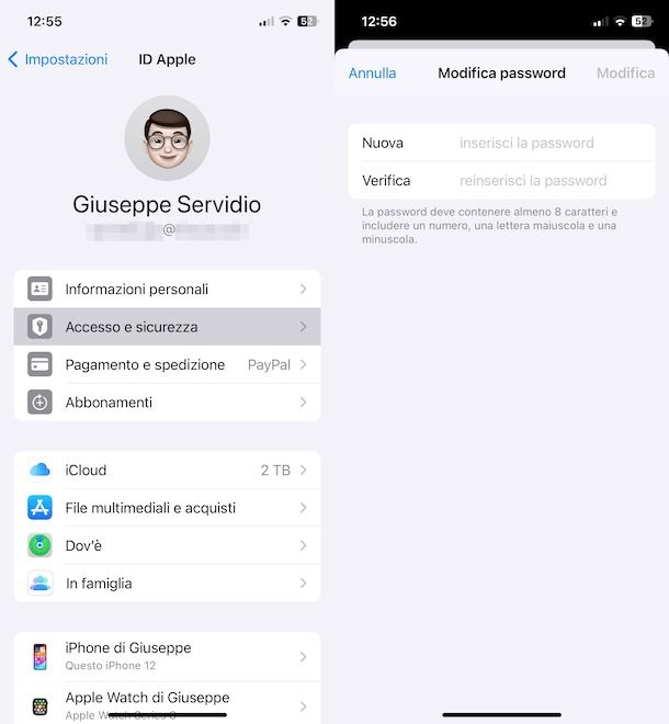Recupero password ID Apple da iPhone