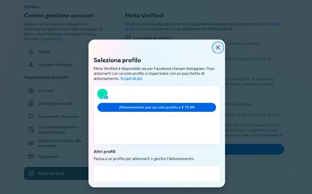 Come avere l'account verificato con Meta Verified