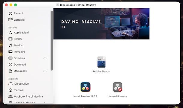 Scaricare DaVinci Resolve su Mac