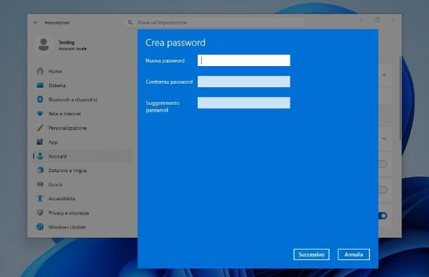 Come mettere la password al PC