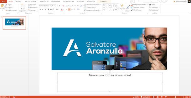 Come girare una foto su PowerPoint