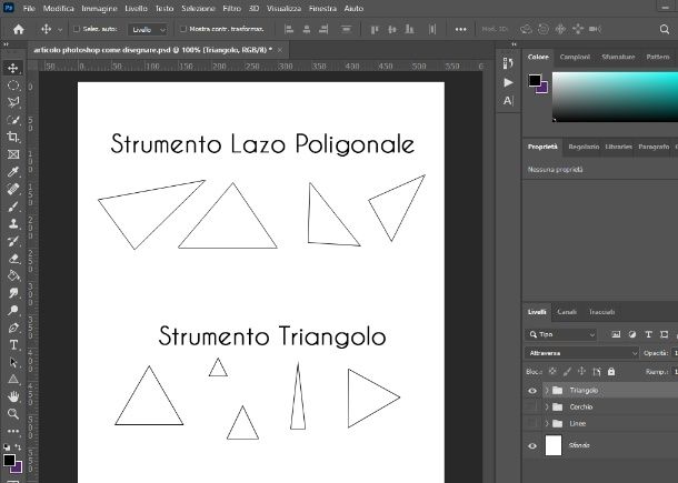 disegnare triangoli su ps