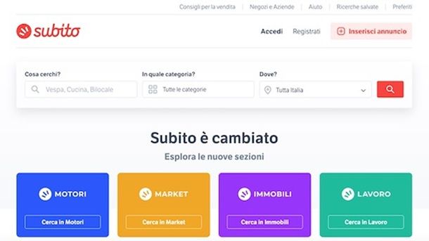 Siti di annunci Subito