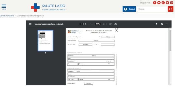 tessera sanitaria online