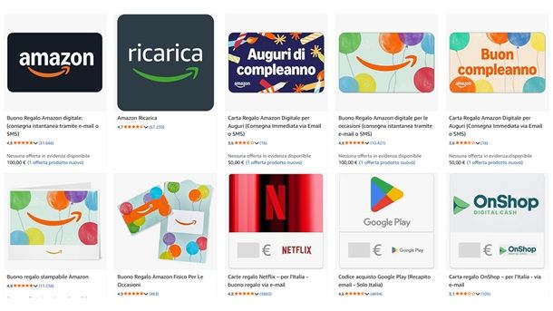 Buoni regalo Amazon