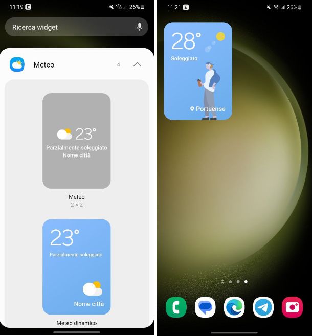 Mettere meteo su display Samsung