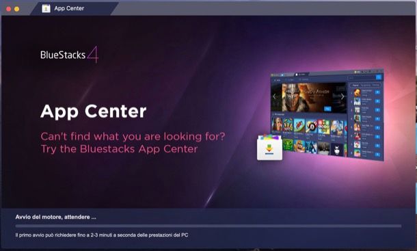 BlueStacks 4 avvio