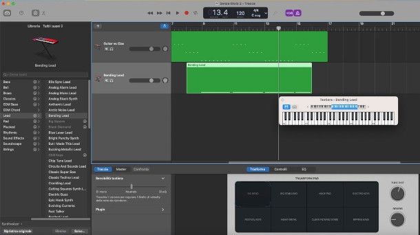 interfaccia GarageBand Mac