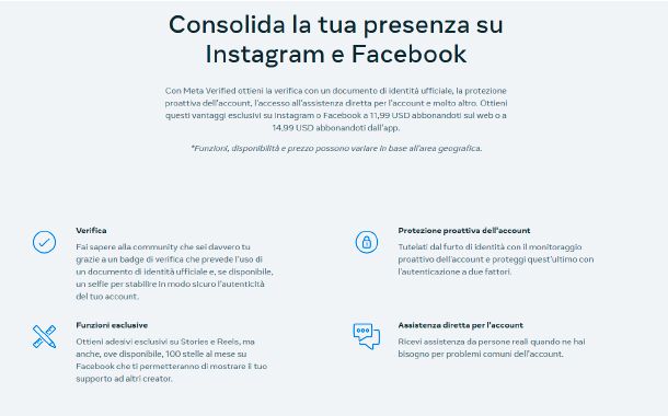 Come avere l'account verificato con Meta Verified