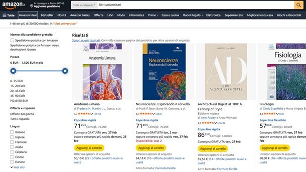Amazon libri universitari