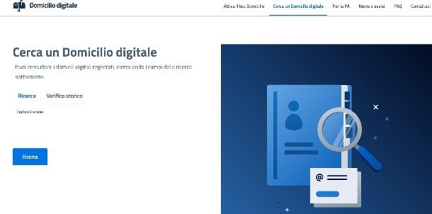 Come cercare la PEC di un privato