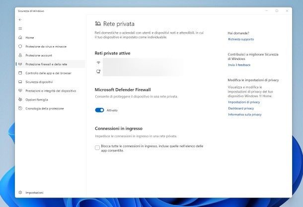 Come attivare Windows Defender Firewall