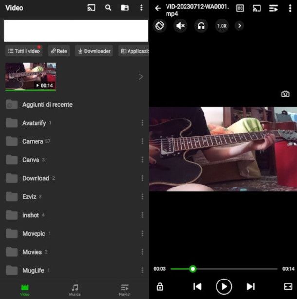 schermate app xPlayer