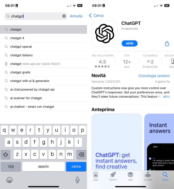 Come installare app ChatGPT su iPhone