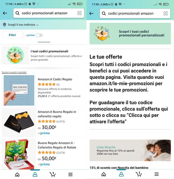 Codici promozionali personalizzati Amazon