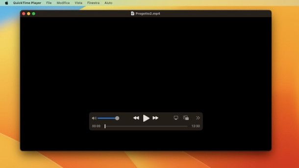 schermata QuickTime Player