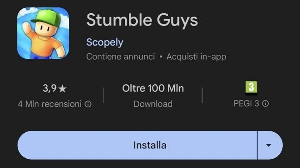 Indicazioni app Play Store