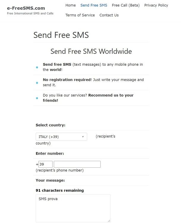 SMS anonimi online