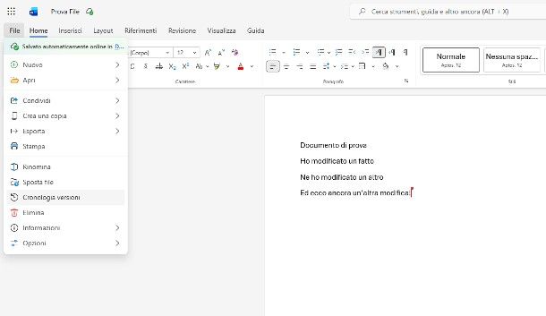 Come ripristinare la versione precedente di un file sincronizzato