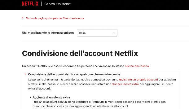 Netflix condivisione