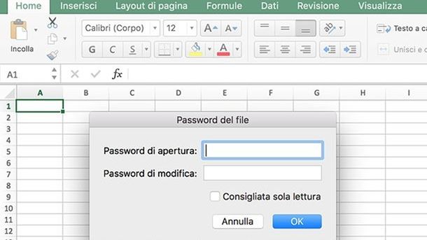 Come mettere la password a una cartella Excel