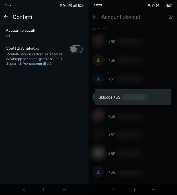 Come ripristinare un contatto bloccato su WhatsApp