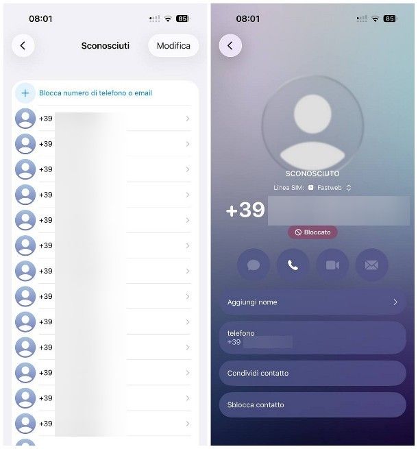 Come sbloccare un numero bloccato